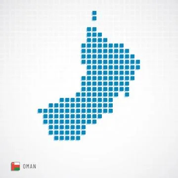 Oman map and flag icon Stock Illustration