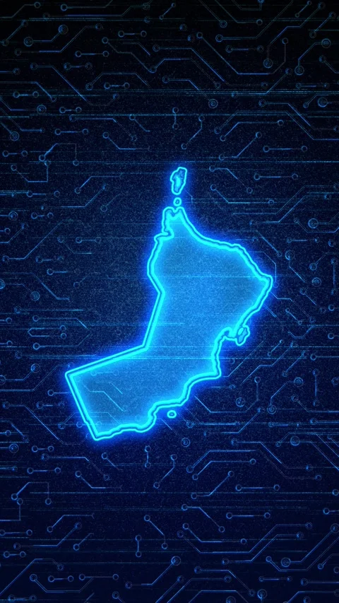 Oman Map Digital Technology Opener Stock Footage 336313610