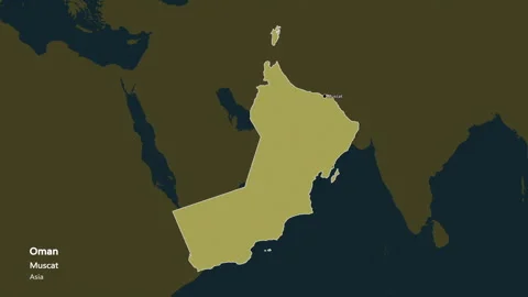 Oman map - extract. Border. Pattern. Labels Stock Footage 177898274