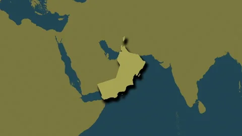 Oman map - extract. Shadow. Pattern. Labels Stock Footage 177898560