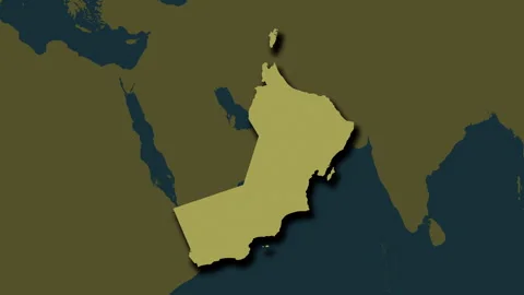 Oman map - extract. Shadow. Pattern. Labels Stock Footage 322759958