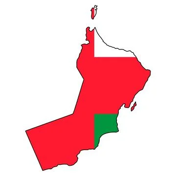 Oman Map with Flag Colors Icon for National Identity and Design Stock Illustration