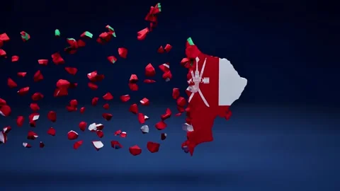 Oman Map With Flag Stock Footage 324838177