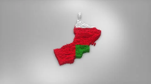 Oman Map with Flag Intro Background Stock Footage 315163788