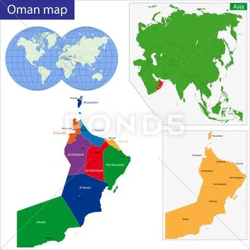 Oman map Stock Illustration