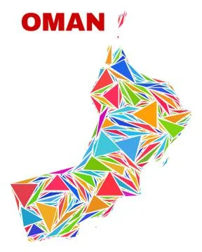 Oman Map - Mosaic of Color Triangles Stock Illustration