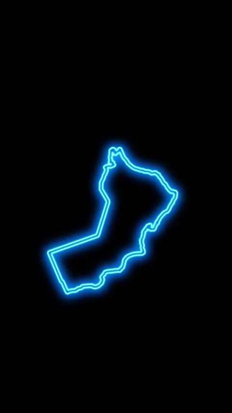 Oman Map Outline Neon Lights Stock Footage 333057102