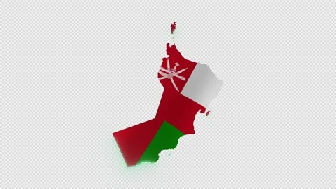 Oman Map With Realistic National Flag Transparent Mov 스톡 동영상 336314360
