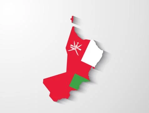 Oman map with shadow effect presentation Stock Illustration