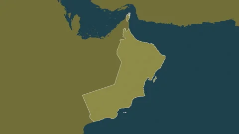 Oman map - solid. Border. Pattern. Labels Stock Footage 322756713