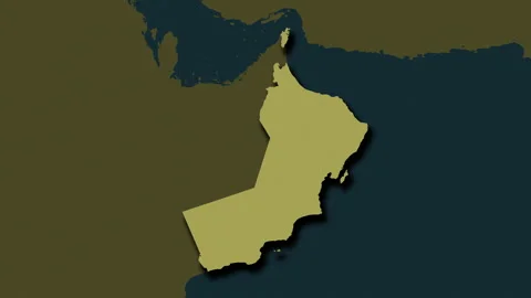 Oman map - solid. Shadow. Pattern. Stock Footage 149296471