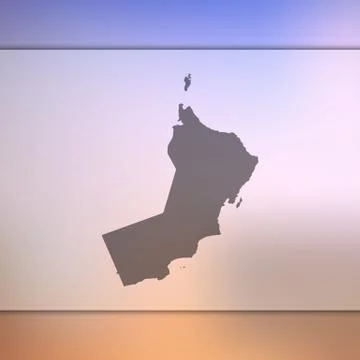 Oman map. Vector silhouette of Oman. Blurred background Stock Illustration