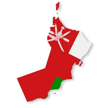 Oman map on white background with clipping path 3d illustration Stock Illustration