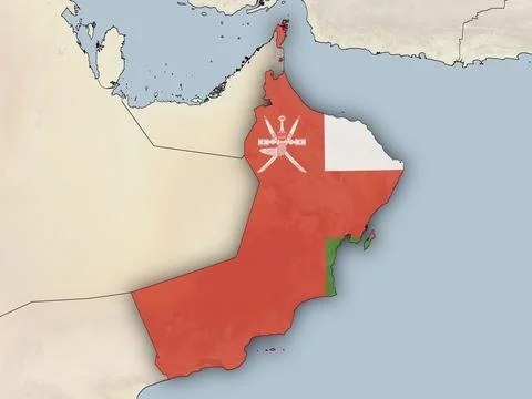 Oman with national flag Stock Illustration