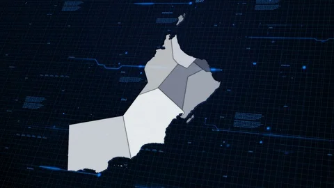 Oman network map Stock Footage 87977680
