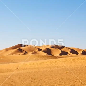 In oman old desert rub al khali the empty quarter and outdoor sand dune Stock Photos