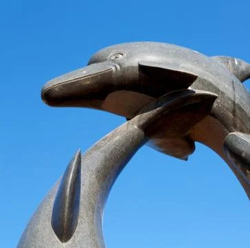 In  oman   old statue of dolphin Stock Photos