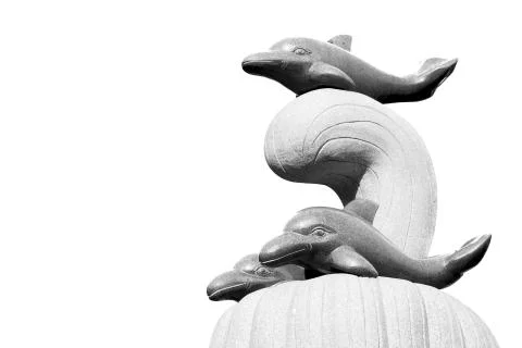 In  oman   old statue of dolphin Stock Photos