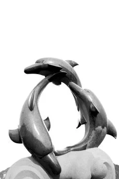 In  oman   old statue of dolphin Stock Photos