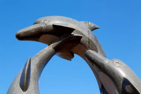 In  oman   old statue of dolphin Stock Photos
