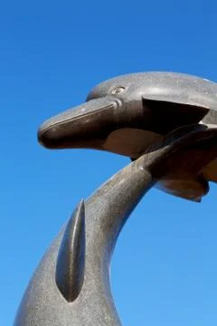 In  oman   old statue of dolphin Stock Photos