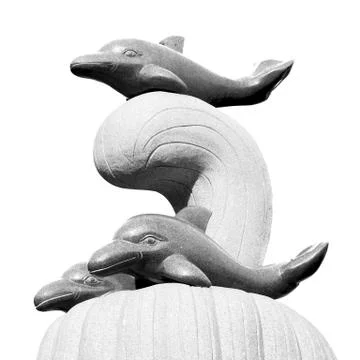 In  oman   old statue of dolphin Stock Photos