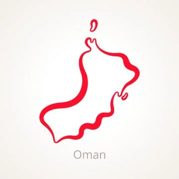 Oman - Outline Map Illustrazione stock