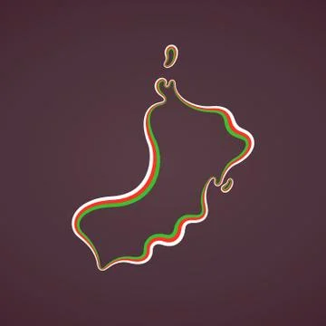 Oman - Outline Map Stock Illustration