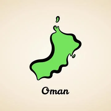 Oman - Outline Map Stock Illustration
