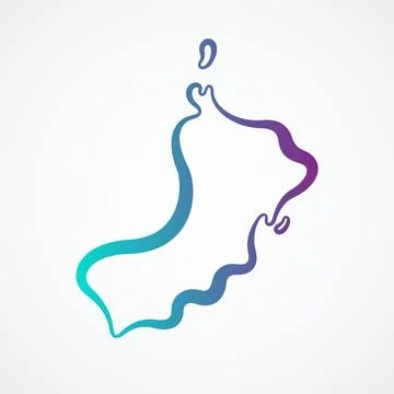 Oman - Outline Map Stock Illustration