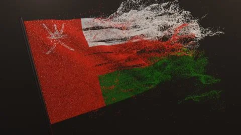 Oman Particle Flag Stock Illustration