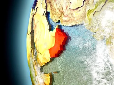 Oman on planet Earth from space Stock Illustration