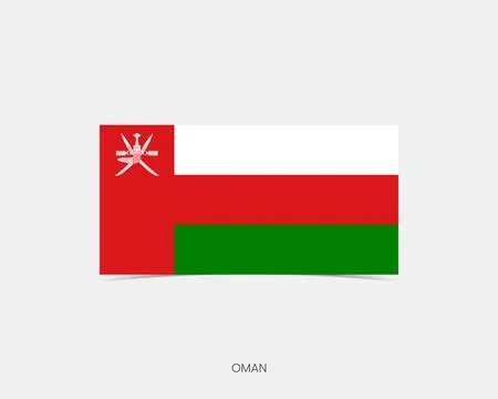 Oman Rectangle flag icon with shadow. Stock Illustration