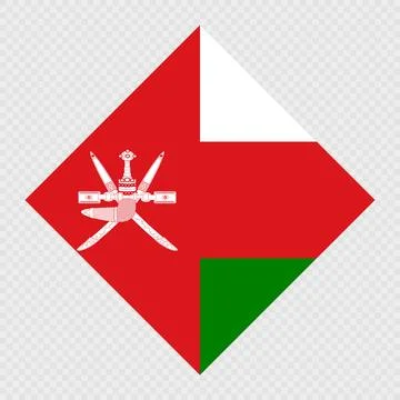 Oman rhombus flag. Vector illustration. Stock Illustration