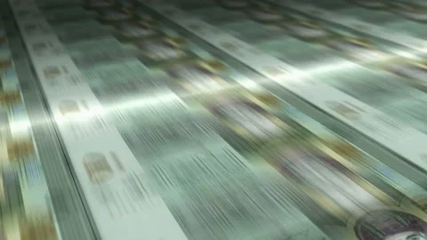 Oman Rial money sheet printing seamless loop Stock Footage 171531815