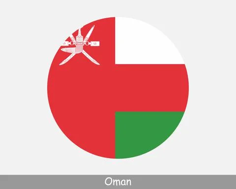 Oman Round Flag 库存插图