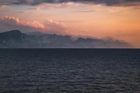 The oman shore at sunset. Stock Photos