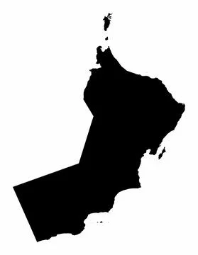 Oman silhouette map Stock Illustration