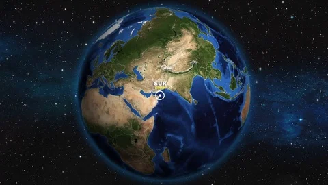 OMAN SUR ZOOM IN FROM SPACE Stock Footage 115828101