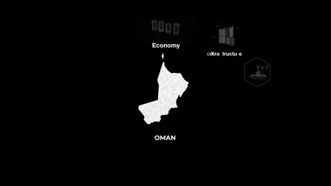 Oman technology map with animated charts Stock Footage 340967136