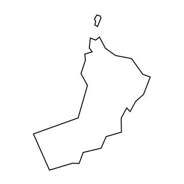 Oman vector country map thin outline icon Stock Illustration