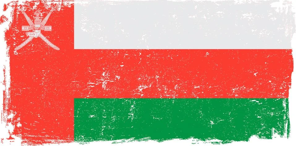 Oman Vector Flag on White Stock Illustration