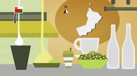 Oman - Vector Menu - Restaurant - Food and Drinks - yellow Stock Footage 67502403