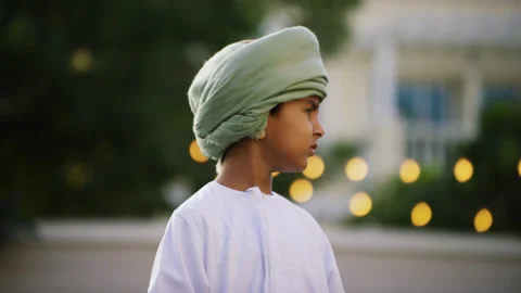 Omani boy talking. Stock Footage 151451558