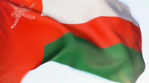 Omani Flag Flapping Video stock 118962008
