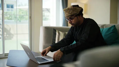 Omani man working from home. Stock Footage 151257325