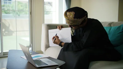 Omani man working from home. Stock Footage 151262884