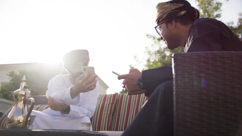 Omani men talking to each other. Stock Footage 151419431