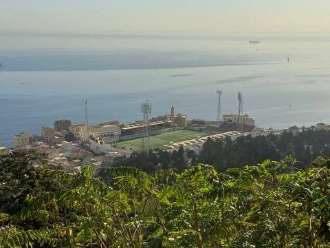 Omar Hamadi Stadium in Algiers Stock Photos