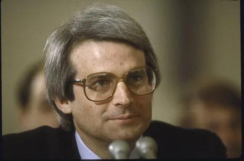 OMB Dir David Stockman testifying before House Budget Comm, Washington, District Stock Photos